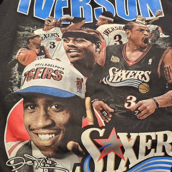 Allen Iverson Philly Blue Graphic T-Shirt Size Medium, Large and XL - Picture 2 of 3
